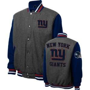    New York Giants Grey Wool Varsity Jacket: Sports & Outdoors