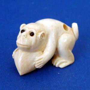 Antique Mammoth Ivory Japanese Netsuke 12 Zodiac Monkey~*~
