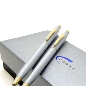 Cross Satin Pearlescent Satin & 23kt Gold Pen Pencil set  