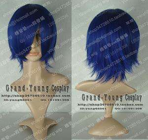 VOCALOID KAITO Short Dark Blue Cosplay Wig +wigs hairnet  