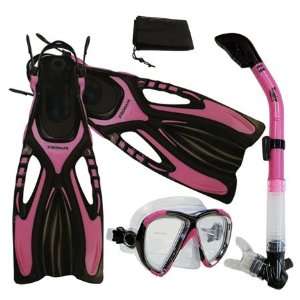   Scuba Dive Fins Mask Snorkel Set w/ Mesh Bag