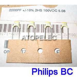 20pcs Philips Mica Silver Capacitors 2200pF/100V 10% 222  