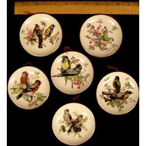  Vintage Miniature China Doll Plates with Birds SET of 6 