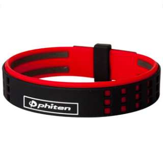 Phiten DUO S Pro Silicone Titanium Bracelet Black/Red – 7.5 Inch 