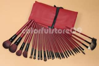 30 pcs Red GOAT HAIR PRO MINERAL MAKEUP BRUSHES SET kit  