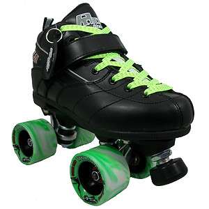 Rock GT50 Black with Green Wheels & Green Laces Mens Womens Kids Speed 