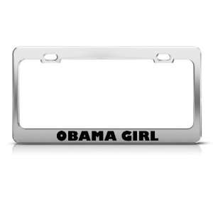  Obama Girl Democrat Metal Political License Plate Frame 