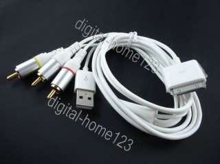 AV RCA USB Video Cable for iPhone 3G iPod Touch Nano TV  