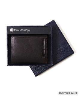 UMO LORENZO ITALY Brown Leather Trifold Wallet NEW  