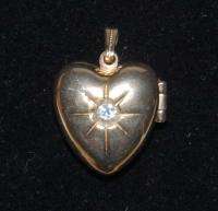 Vintage Avon Rhinestone Gold Tone Heart Locket 5362  