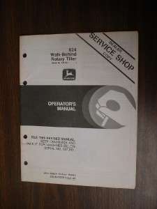 624 JOHN DEERE WALK BEHIND ROTARY TILLER OPERATORS MANUAL  