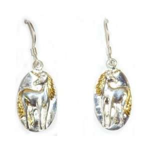  Sterling Silver Unicorn Pierced Earrings: Jewelry