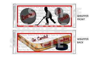 SCHOOL ICE HOCKEY SPORT TEAM candy bar wrappers PERSONALIZED  