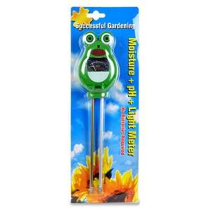   Moisture Water pH & Light Garden Plant Soil Probe Meter Green Frog New