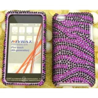  Apple iPod Touch 4th GEN Hard SnapOn Case Cover Zebra Purple 