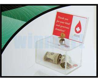 This listing for 1 x Premium Acrylic Donation Box with a lock