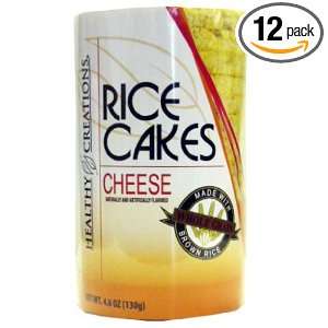 Healthy Creations Rice Cakes, Cheese, 4.6 Ounce Packages (Pack of 12 