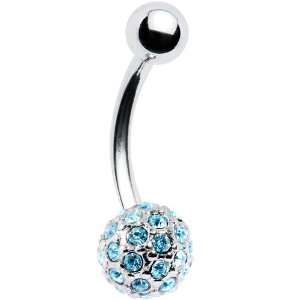  Solar Blue Crystal Tiffany Ball Belly Ring Jewelry