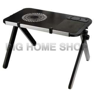   Black Portable Laptop Computer Table Bed Tray Cooling Fan USA  