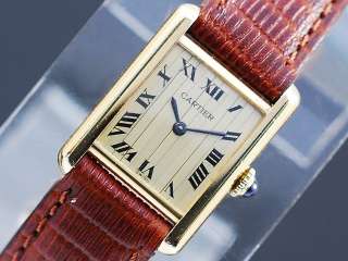 Cartier Tank 18K Gold Vermeil Ladies Watch  