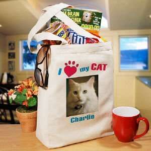  I Love My Cat Personalized Photo Tote Bag: Everything Else