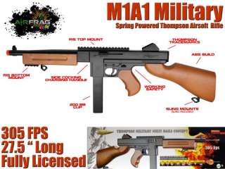   M1A1 RIS Spring Powered Airsoft Rifle Tommy Gun 806481437003  