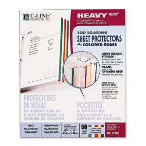  C Line : Poly Sheet Protectors Letter, Edge Strip in Five 