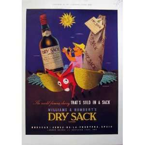   Williams HumbertS Dry Sack Sherry Advertisement 1956