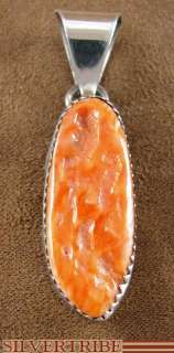Navajo Indian Jewelry Oyster Shell Silver Slide Pendant  