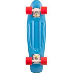 Penny Complete Skateboard   Cyan Deck   White Trucks   Red Wheels 