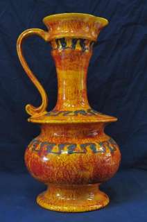   GERMAN POTTERY FAT LAVA JUG VASE 1970s. 45CM (18 INCHES) HIGH  