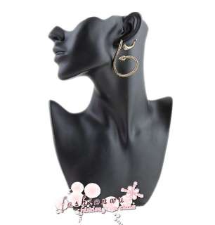 Old Bronze Plated Stylish Cute Snake Design For Pierced Ears Earrings 