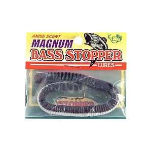  K&E Fish Lures Soft Magnum Bass Stopper Worm 3 Hook Black 