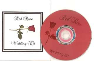 Delux Red Rose Wedding Invitation Kit on CD  