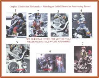 Motorcycle Biker Wedding Favors Bookmarks Supplies  