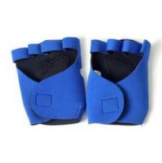 Pair Neoprene Sport Gloves Gym Weight Lifting Fitness Blue  