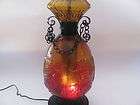 vintage wrought iron glass gothic lamp underwriters labritory mid 