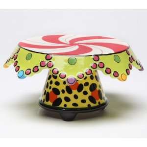  Small Dotted Ceramic Cake Stand or Chip and Dip Set 