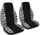 CAR SEAT COVERS. 2 FRONT WITH ZEBRA/BLACK DESIGN. NEW. SOFT DURABLE 