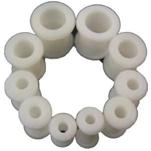  10 Pc White Silicone Tunnel Kit 6g 00g Gauges Jewelry