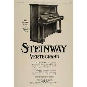   Vertegrand Steinway Upright Piano   Original Print Ad