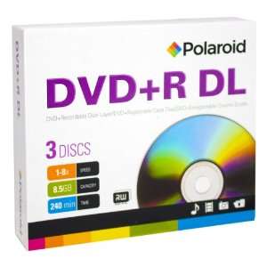 Polaroid PRDVDDL003J DVD+R 8.5GB 240 Minute 8x Double Layer Recordable 
