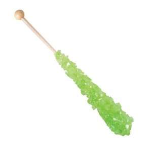 Lt Green Watermelon Large Crystal Candy Sticks   Unwrapped 120 Count 