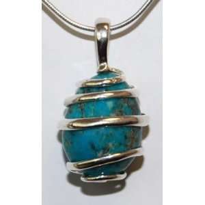  Sterlng Silver Wire Wrapped Turquoise Pendant Everything 