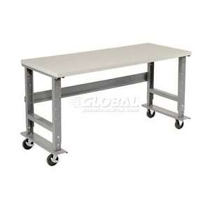 72x36 Mobile Esd Square Edge Work Bench   Adjustable Height  1 1/4 